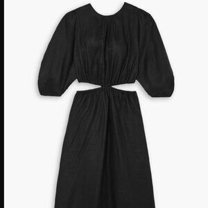 Faithfull The Brand Linen Dress, NWT, Black, Size Medium